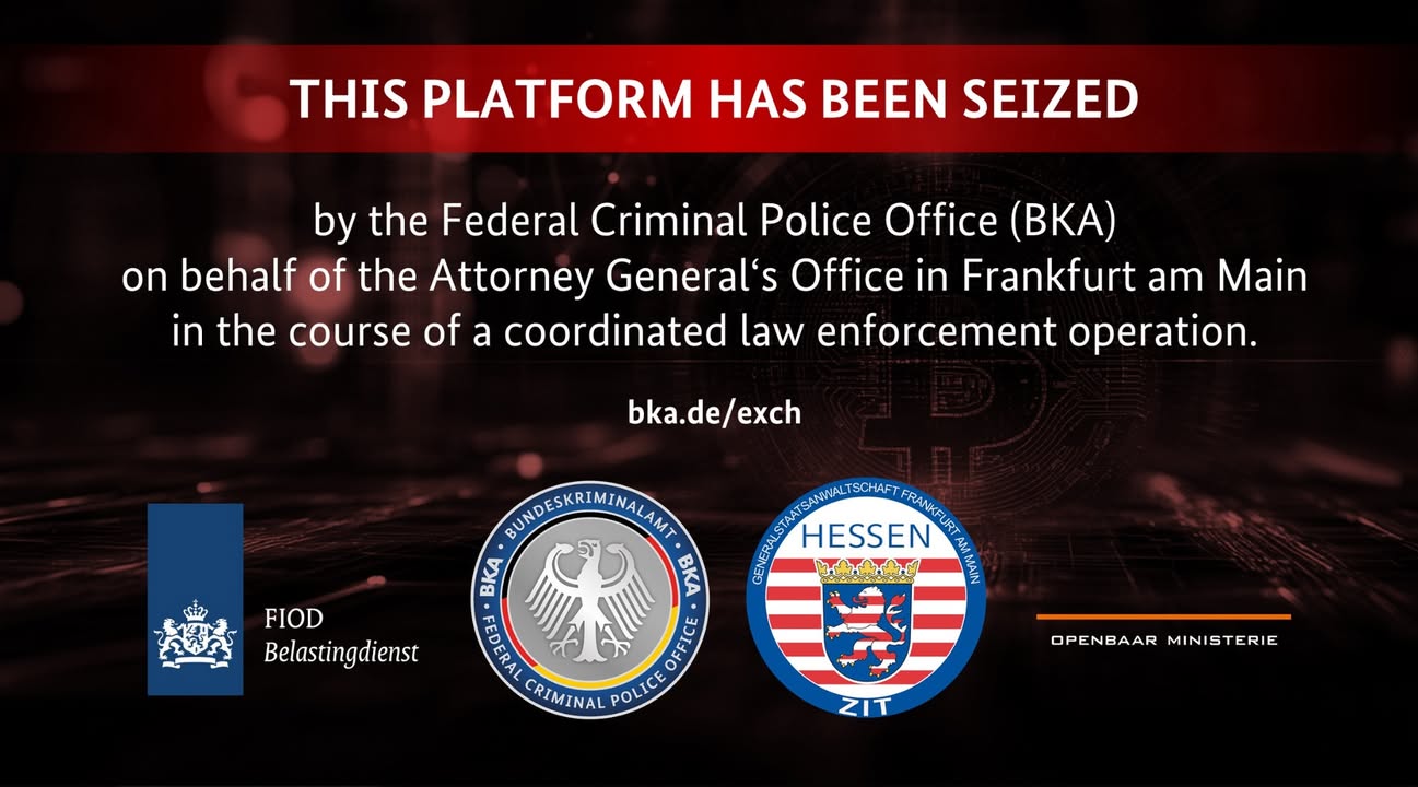 Crypto swapping exchange, eXch  has been seized by German Law Enforcement (BKA)