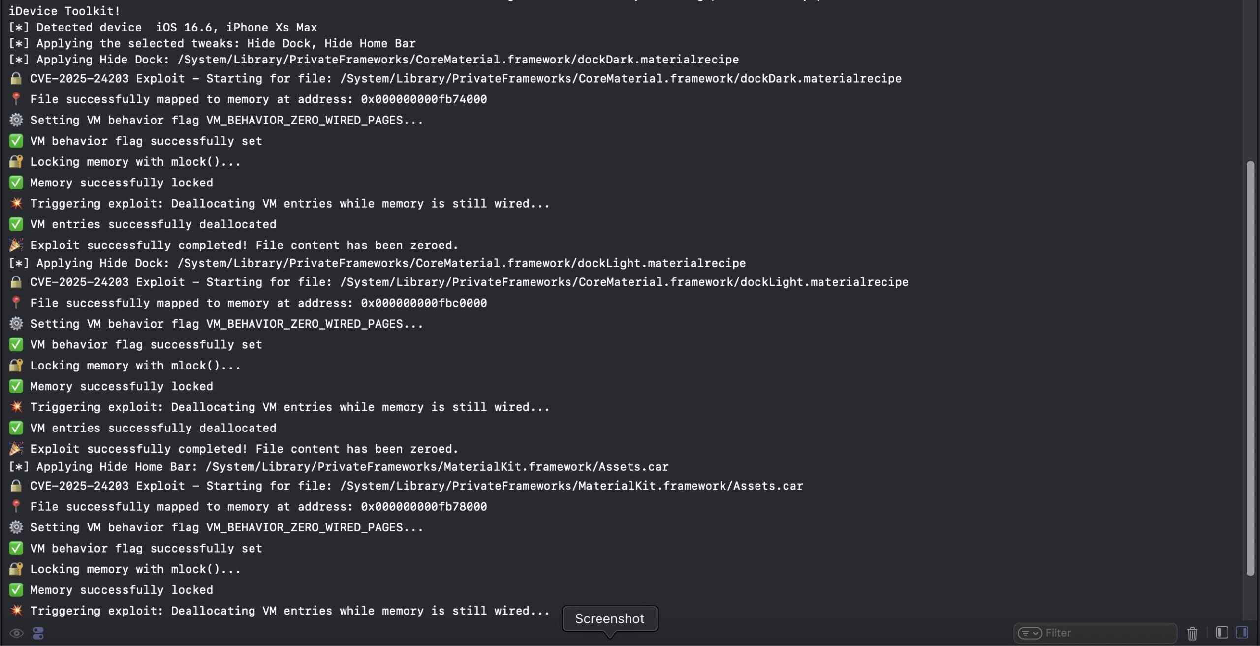 CVE-2025-24203 : PoC Released - iOS Kernel Flaw Allows File System Modification Without Jailbreak
