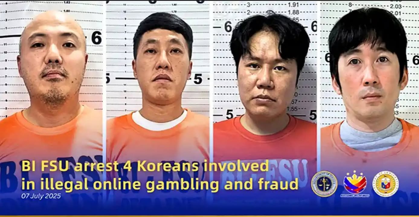 PHILIPPINES/KOREA : Bureau of Immigration in close coordination with Korean authorities arrest 4 Korean nationals wanted in Korea for serious crimes related to large-scale illegal online gambling and fraud operations.
Cc @CyberScamWatch
- 오경철(42)
- 양구연(39)
- 한종훈(41)
- 정회성(40)
https://immigration.gov.ph/bi-fsu-arrest-4-koreans-involved-in-illegal-online-gambling-and-fraud/
