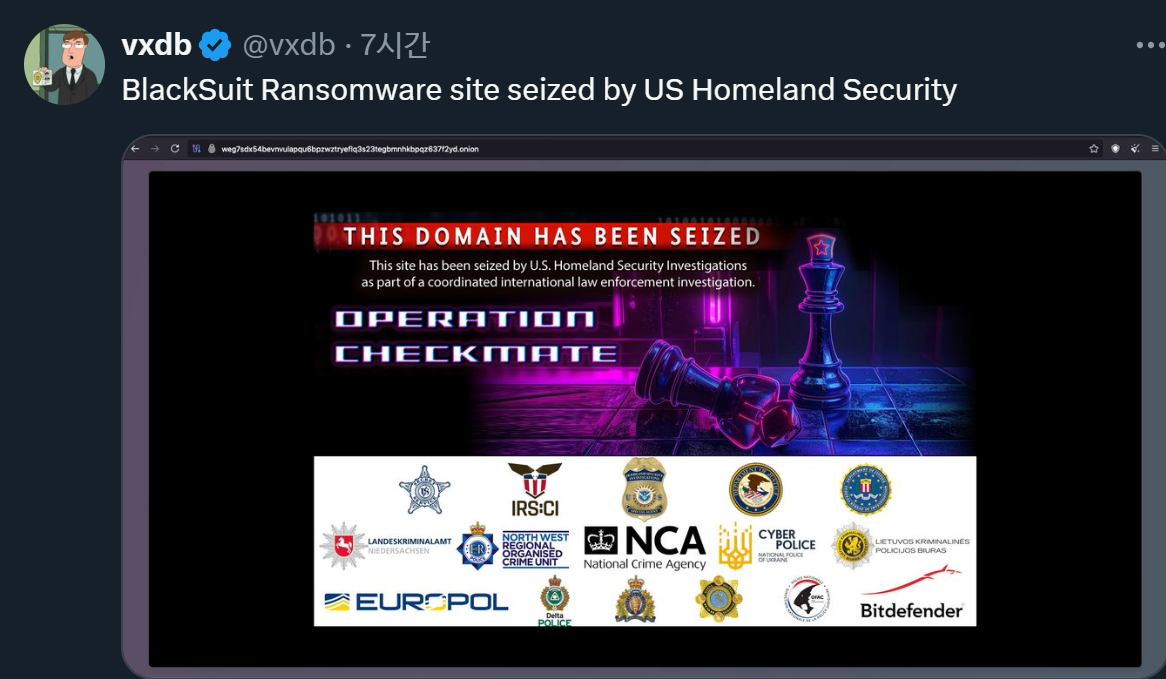 BlackSuit Ransomware site seized by US Homeland Security