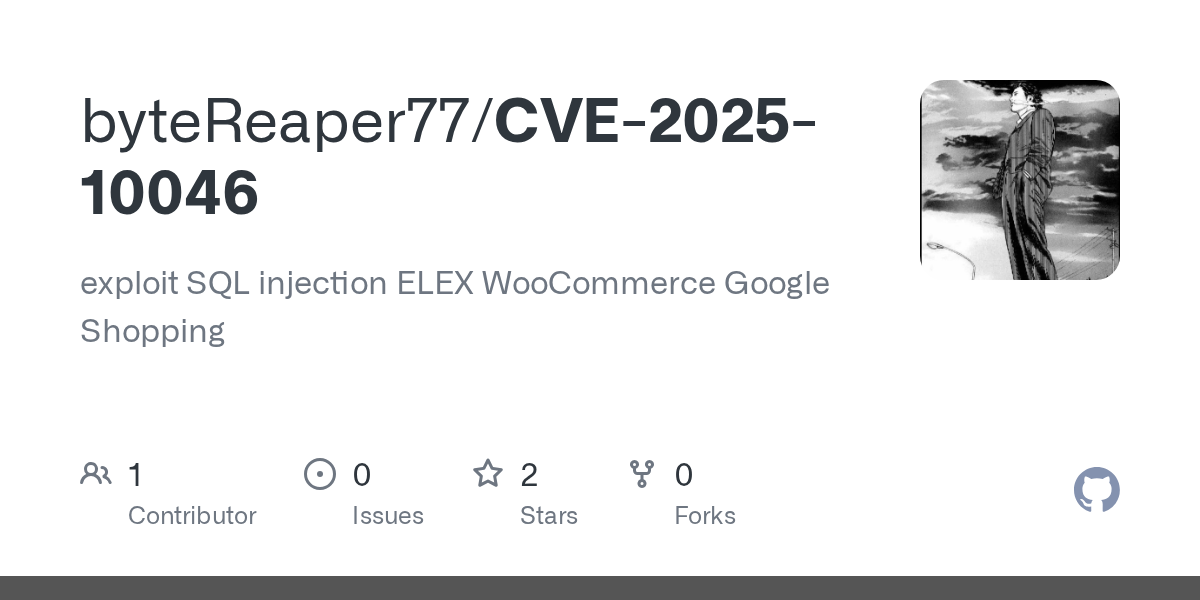 CVE-2025-10046 : SQL injection in ELEX WooCommerce Google Shopping (v1.4.3) has an SQL Injection in elex-manage-feed-ajax.php 

