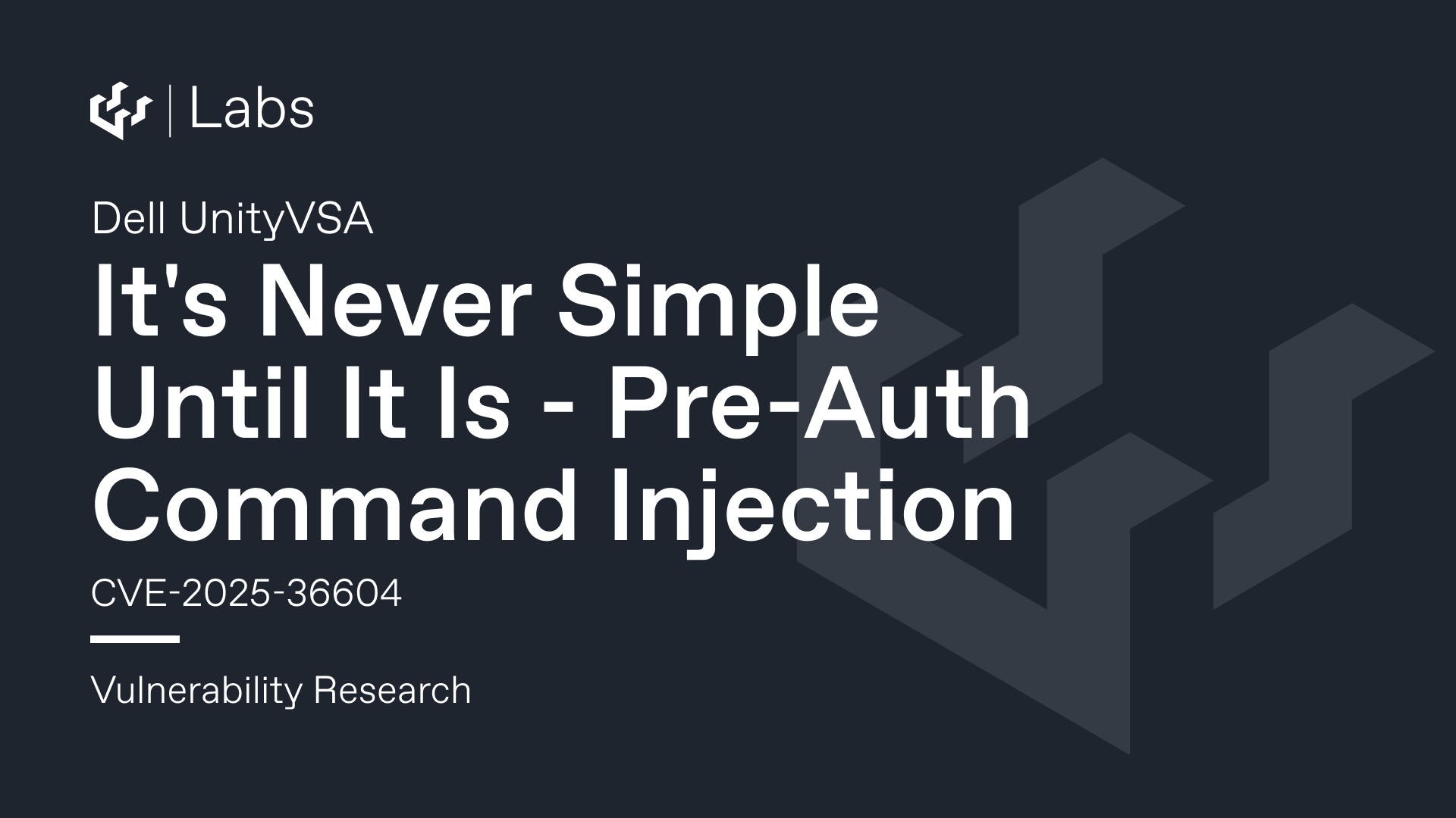 CVE-2025-36604 : Dell UnityVSA Pre-Auth Command Injection 

