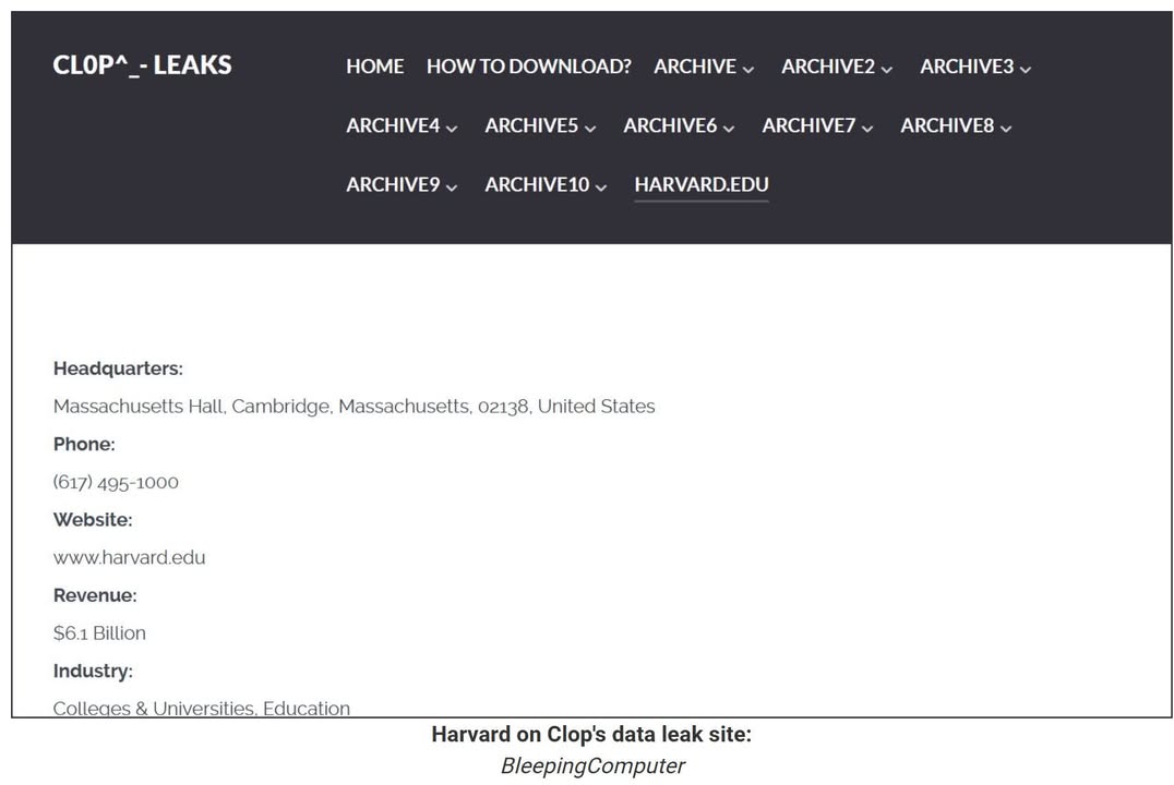 Harvard investigating breach linked to Oracle zero-day(CVE-2025-61882) exploit
https://www.bleepingcomputer.com/news/security/harvard-investigating-breach-linked-to-oracle-zero-day-exploit/