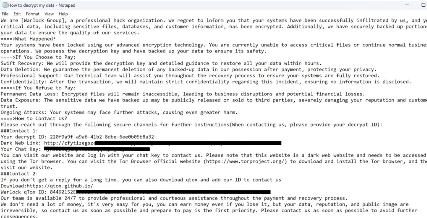 A Deep Dive Into Warlock Ransomware Deployed Via ToolShell SharePoint Chained Vulnerabilities
https://hybrid-analysis.blogspot.com/2025/10/a-deep-dive-into-warlock-ransomware.html